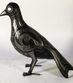 Damascene Dove Statue – Silver Inlay Metal Bird Sculpture – Peace Dove Decor – Moroccan Artisan Gift - Image 9