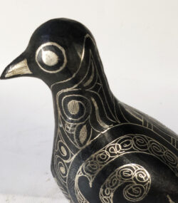 Damascene Dove Statue – Silver Inlay Metal Bird Sculpture – Peace Dove Decor – Moroccan Artisan Gift - Image 6