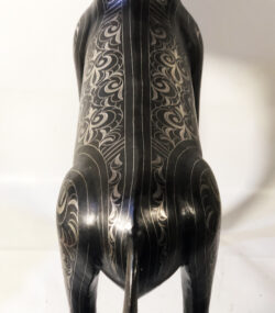 Handmade Damascene Gazelle Sculpture – Silver Inlay Metal Antelope Statue, Luxury Artisan Decor from Meknes - Image 5
