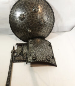 Damascene Jewish Armor Shield Set – Handmade Silver Damascene Warrior Shield & Sword – Medieval Wall Decor – Collector's Display - Image 9