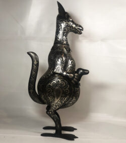 Damascene Kangaroo Sculpture – Handmade Silver Damascene Metal Art – Luxury Animal Statue – Artisan Home Decor – Collector Gift - Image 12