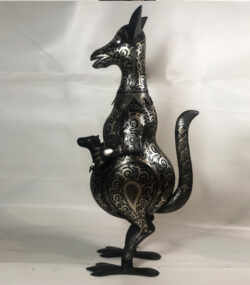 Damascene Kangaroo Sculpture – Handmade Silver Damascene Metal Art – Luxury Animal Statue – Artisan Home Decor – Collector Gift - Image 17