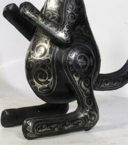 Damascene Kangaroo Sculpture – Silver Inlay Metal Kangaroo Statue, Rare Artisan Masterpiece from Meknes - Image 14