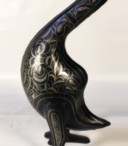 handmade Damascene Swan Statue – Silver Inlay Metal Swan Sculpture – Elegant Bird Decor – Moroccan Artisan Gift – Luxury Home Accent - Image 4