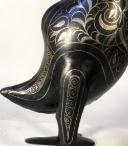 handmade Damascene Swan Statue – Silver Inlay Metal Swan Sculpture – Elegant Bird Decor – Moroccan Artisan Gift – Luxury Home Accent - Image 3