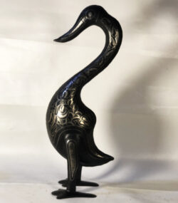 handmade Damascene Swan Statue – Silver Inlay Metal Swan Sculpture – Elegant Bird Decor – Moroccan Artisan Gift – Luxury Home Accent - Image 11