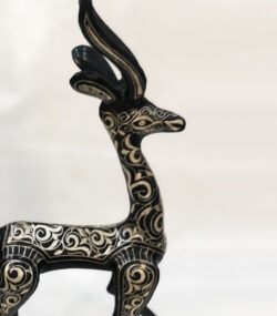 Handmade Damascene Gazelle Sculpture – Silver Inlay Antelope Statue, Luxury Metal Animal Art, Artisan Decor from Meknes - Image 2