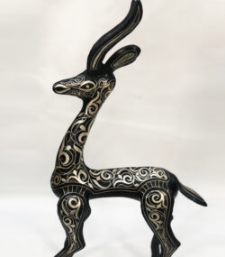 Handmade Damascene Gazelle Sculpture – Silver Inlay Antelope Statue, Luxury Metal Animal Art, Artisan Decor from Meknes - Image 6