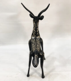 Handmade Damascene Gazelle Sculpture – Silver Inlay Antelope Statue, Luxury Metal Animal Art, Artisan Decor from Meknes - Image 5