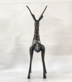 Handmade Damascene Gazelle Sculpture – Silver Inlay Antelope Statue, Luxury Metal Animal Art, Artisan Decor from Meknes - Image 4