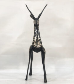 Handmade Damascene Gazelle Sculpture – Silver Inlay Antelope Statue, Luxury Metal Animal Art, Artisan Decor from Meknes - Image 3