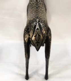Handmade Damascene Gazelle Sculpture – Silver Inlay Metal Antelope Statue, Luxury Artisan Decor from Meknes - Image 6