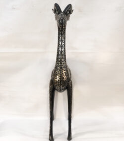 Handmade Damascene Gazelle Sculpture – Silver Inlay Metal Antelope Statue, Luxury Artisan Decor from Meknes - Image 5