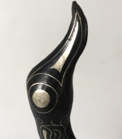 Handmade Damascene Heron Sculpture – Moroccan Silver Inlay Bird Statue, Luxury Artisan Metal Decor - Image 4