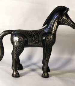 Handmade Damascene Horse Statue – Silver Inlay Metal Horse Sculpture – Moroccan Artisan Decor – Equestrian Gift – Luxury Home Accent - Image 11