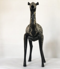 Damascene small Camel Sculpture – Handmade Silver Inlay Metal Art from Meknes, Luxury Artisan Home Decor - Image 2