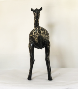 Damascene small Camel Sculpture – Handmade Silver Inlay Metal Art from Meknes, Luxury Artisan Home Decor - Image 3