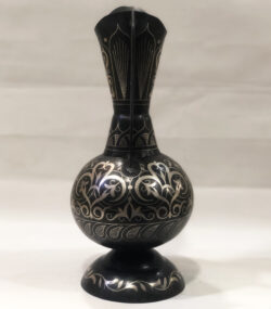 Handmade Moroccan Damascene pitcher Vase – Silver Inlay Metal Ewer, Luxury Decorative Jug, Artisan Home Decor from Meknes- (19) - Image 3