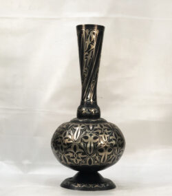 Handmade Moroccan Damascene Vase – Silver Inlay Metal Ewer, Luxury Decorative Jug, Artisan Home Decor from Meknes (Copy) - Image 4