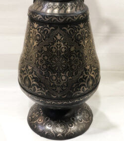 Handmade Moroccan Damascene pitcher Vase – Silver Inlay Metal Ewer, Luxury Decorative Jug, Artisan Home Decor from Meknes- (20) - Image 7