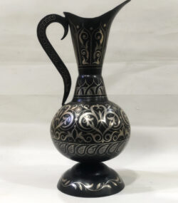Handmade Moroccan Damascene pitcher Vase – Silver Inlay Metal Ewer, Luxury Decorative Jug, Artisan Home Decor from Meknes- (19) - Image 10