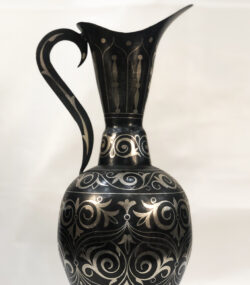 Handmade Moroccan Damascene pitcher Vase – Silver Inlay Metal Ewer, Luxury Decorative Jug, Artisan Home Decor from Meknes - Image 6