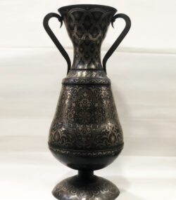 Handmade Moroccan Damascene pitcher Vase – Silver Inlay Metal Ewer, Luxury Decorative Jug, Artisan Home Decor from Meknes- (20) - Image 6