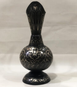 Handmade Moroccan Damascene pitcher Vase – Silver Inlay Metal Ewer, Luxury Decorative Jug, Artisan Home Decor from Meknes- (19) - Image 9
