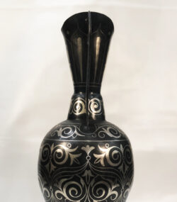 Handmade Moroccan Damascene pitcher Vase – Silver Inlay Metal Ewer, Luxury Decorative Jug, Artisan Home Decor from Meknes - Image 5