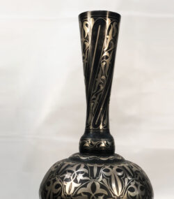 Handmade Moroccan Damascene Vase – Silver Inlay Metal Ewer, Luxury Decorative Jug, Artisan Home Decor from Meknes (Copy) - Image 2