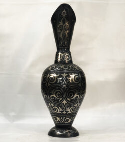 Handmade Moroccan Damascene pitcher Vase – Silver Inlay Metal Ewer, Luxury Decorative Jug, Artisan Home Decor from Meknes - Image 4
