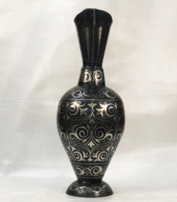 Handmade Moroccan Damascene pitcher Vase – Silver Inlay Metal Ewer, Luxury Decorative Jug, Artisan Home Decor from Meknes - Image 3