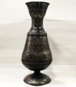 Handmade Moroccan Damascene pitcher Vase – Silver Inlay Metal Ewer, Luxury Decorative Jug, Artisan Home Decor from Meknes- (20) - Image 4