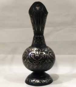 Handmade Moroccan Damascene pitcher Vase – Silver Inlay Metal Ewer, Luxury Decorative Jug, Artisan Home Decor from Meknes- (19) - Image 4