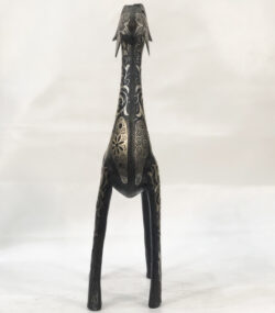 Damascene Gazelle Sculpture – Silver Inlay Antelope Statue, Luxury Metal Animal Art, Artisan Decor from Meknes (Copy) - Image 4