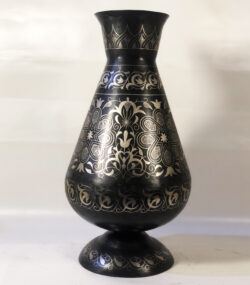 Handmade Moroccan Damascene pitcher Vase – Silver Inlay Metal Ewer, Luxury Decorative Jug, Artisan Home Decor from Meknes- (5) (Copy)