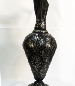 Handmade Moroccan Damascene pitcher Vase – Silver Inlay Metal Ewer, Luxury Decorative Jug, Artisan Home Decor from Meknes- H8opy) - Image 2