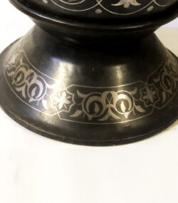 Handmade Moroccan Damascene pitcher Vase – Silver Inlay Metal Ewer, Luxury Decorative Jug, Artisan Home Decor from Meknes- (4) - Image 11