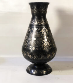 Handmade Moroccan Damascene pitcher Vase – Silver Inlay Metal Ewer, Luxury Decorative Jug, Artisan Home Decor from Meknes- (5) (Copy) - Image 8