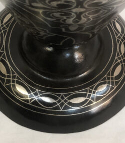 Handmade Moroccan Damascene pitcher Vase – Silver Inlay Metal Ewer, Luxury Decorative Jug, Artisan Home Decor from Meknes- H8opy) - Image 8