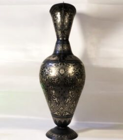 Handmade Moroccan Damascene pitcher Vase – Silver Inlay Metal Ewer, Luxury Decorative Jug, Artisan Home Decor from Meknes. -2 - Image 6