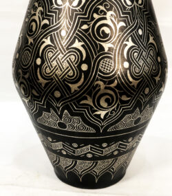 Handmade Moroccan Damascene pitcher Vase – Silver Inlay Metal Ewer, Luxury Decorative Jug, Artisan Home Decor from Meknes. - Image 3