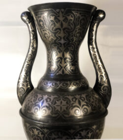 Handmade Moroccan Damascene pitcher Vase – Silver Inlay Metal Ewer, Luxury Decorative Jug, Artisan Home Decor from Meknes- (4) - Image 10