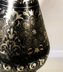 Handmade Moroccan Damascene pitcher Vase – Silver Inlay Metal Ewer, Luxury Decorative Jug, Artisan Home Decor from Meknes- (5) (Copy) - Image 7
