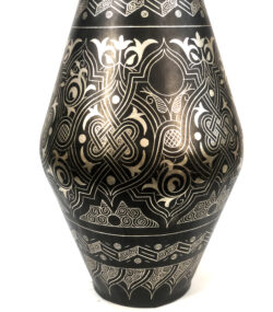 Handmade Moroccan Damascene pitcher Vase – Silver Inlay Metal Ewer, Luxury Decorative Jug, Artisan Home Decor from Meknes. - Image 4