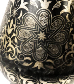 Handmade Moroccan Damascene pitcher Vase – Silver Inlay Metal Ewer, Luxury Decorative Jug, Artisan Home Decor from Meknes- (5) (Copy) - Image 6