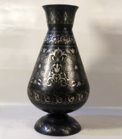 Handmade Moroccan Damascene pitcher Vase – Silver Inlay Metal Ewer, Luxury Decorative Jug, Artisan Home Decor from Meknes- (6) - Image 5