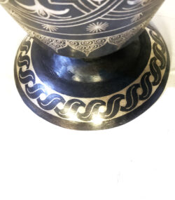 Handmade Moroccan Damascene pitcher Vase – Silver Inlay Metal Ewer, Luxury Decorative Jug, Artisan Home Decor from Meknes. 1- ( - Image 5
