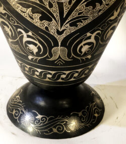 Handmade Moroccan Damascene pitcher Vase – Silver Inlay Metal Ewer, Luxury Decorative Jug, Artisan Home Decor from Meknes- (6) - Image 4