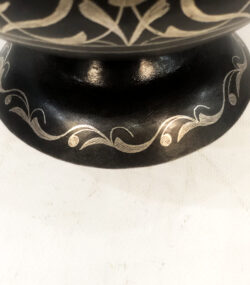 Handmade Moroccan Arabic letters Damascene Vase – Silver Inlay Metal Ewer, Luxury Decorative Jug, Artisan Home Decor from Meknes //only one . very rare.//// - Image 4